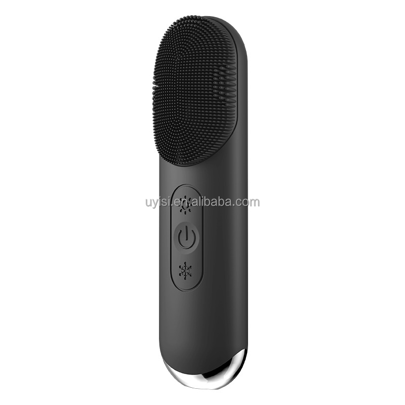 Uyisi Electric Vibration Facial Pore Cleansing Brush Hot & Cold Compress Silicone Face Deep Cleansing Tool for Daily Use