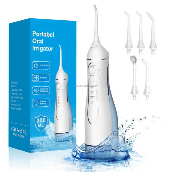 易思Usb充电便携式洗牙器，可充电口腔护理用品防水IPX7, 4种模式
