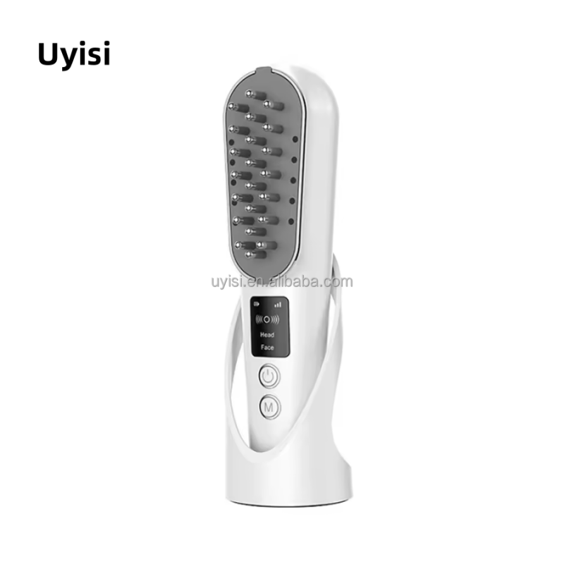 2-in-1 Anti-Aging Head Massage Device LED EMS Vibrating Facial Comb for Hair Growth Electric Scalp Essence Absorption Device