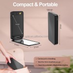 Compact Portable LED Light Travel Makeup Mirror Real-Time UV Humidity Sensor Alert Sun Protection Tool for Face Optimal for Skin