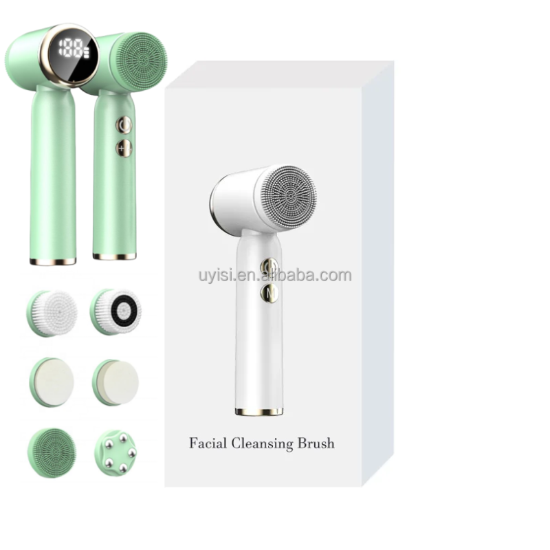 Waterproof Rechargeable Electric Facial Spin Brush 6 Heads Deep Pore Cleansing Hot/Cold Compress UK Skin Tightening Skin Care