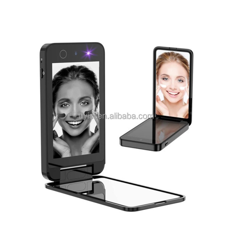 Uyisi Intelligent UV Light Travel Makeup Mirror Sunscreen Testing Skin Protection with Camera Mirror