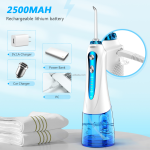 Water Dental Flosser Cordless for Teeth Cleaning 5 Modes Oral Irrigator Rechargeable Portable IPX7 Waterproof Powerful Battery