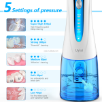 Water Dental Flosser Cordless for Teeth Cleaning 5 Modes Oral Irrigator Rechargeable Portable IPX7 Waterproof Powerful Battery