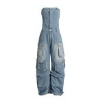 Jumpsuit Factory - Street Style Denim Multi Pocket