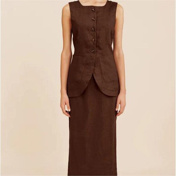 Women Suit Factory - Cotton Vest Skirt Suit