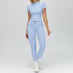 Yoga Set Factory - Half Zipper Twist Shorts Set