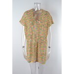 Bikini Cover up Factory - Rainbow Lace up Knit Top