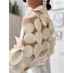 Mesh Blouse Factory - Sheer Circular Embroidered