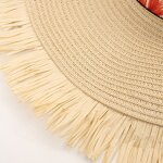Straw Hat Factory - Big Brim Ribbon Tassel Edge