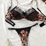 Lingerie Set Factory - Leopard Print Lace Bra Panty
