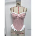 Bustier Top Factory - Layered Ruffle Pink White