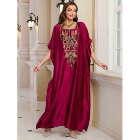 Beach Cover up Factory - Red Sequin Embroidered