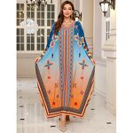 Beach Cover up Factory - Rayon Bat Sleeves Print