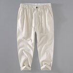 Linen Trousers Factory - Men Slim Casual Nine