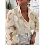 Mesh Blouse Factory - Sheer Circular Embroidered