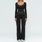 Yoga Set Factory - Nude Feel Brushed White Stripe