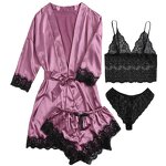 Nightgown Set Factory - New Lace Suspender 4 Piece