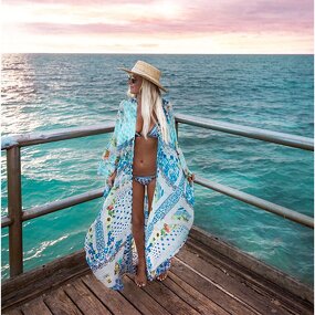 Beach Cover up Factory - Wholesaler Chiffon Printed