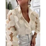 Mesh Blouse Factory - Sheer Circular Embroidered