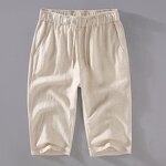 Men Shorts Factory - Solid Color Loose Linen