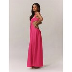 Jumpsuit Factory - Solid Color Suspender Wide Leg