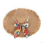 Straw Hat Factory - Big Brim Ribbon Tassel Edge
