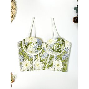 Corset Top Factory - Mint Mambo Floral Lace