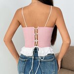 Bustier Top Factory - Layered Ruffle Pink White