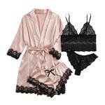 Nightgown Set Factory - New Lace Suspender 4 Piece
