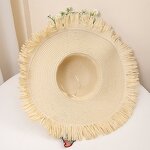Straw Hat Factory - Big Brim Ribbon Tassel Edge
