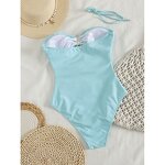 Bikini Factory - Light Blue Star Hollow Push up