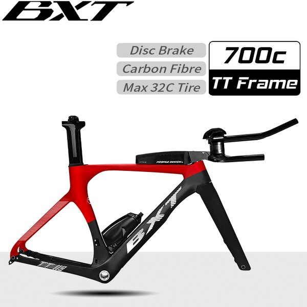 TT Bike Frame Manufacturer - OEM Carbon Disc Time Trial Frame with TT Handlebar