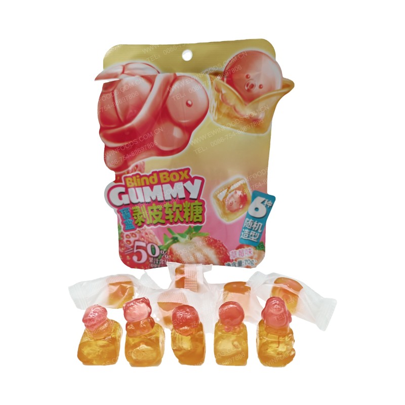 Double Color Candy - OEM Sour Powder Filled Chewy Candy