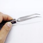 Curved Tip Tweezers Factory - Stainless Steel Cross Lock Tweezer