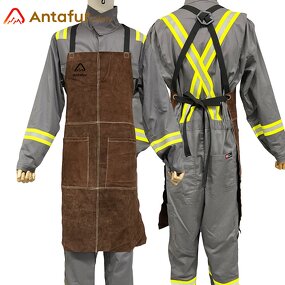 Welding Jacket Manufacturer - Heavy Duty Blue Cotton Body Split Leather