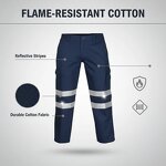 Flame-Retardant Work Pants Factory - Cotton with High-Vis Reflective Strips