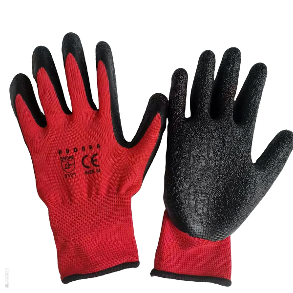 13 Gauge Polyester Gloves Manufacturer - Latex Crinkle Dipped Palm EN388