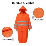 High-Visibility Long Raincoat Factory - Polyester PVC Coating Reflective