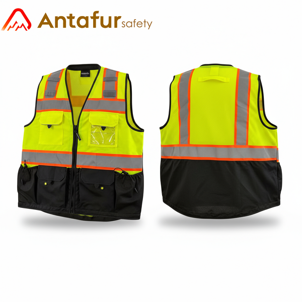 Reflective Engineer Vest Factory - ANSI Class 2 Heavy Woven Two Tone