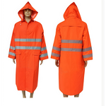 High-Visibility Long Raincoat Factory - Polyester PVC Coating Reflective
