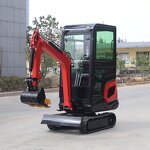 Mini Excavator Factory - 1 Ton with Cab Hydraulic Small Digger