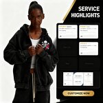 Zip Hoodie Manufacturer - Waxed Washed Distressed Plus Size Hip-Hop Style