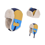 Kids Buffalo Plaid Hat Factory - Color Block Faux Fur Earflap Trooper Trapper