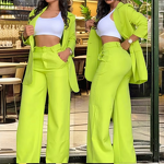 Women's Two-Piece Set Factory - Business Autumn Winter Wide Leg Pants Suits
