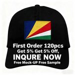 Seychelles Independence Baseball Cap Factory - Flag Embroidery Hat Low MOQ Free Mock-Up