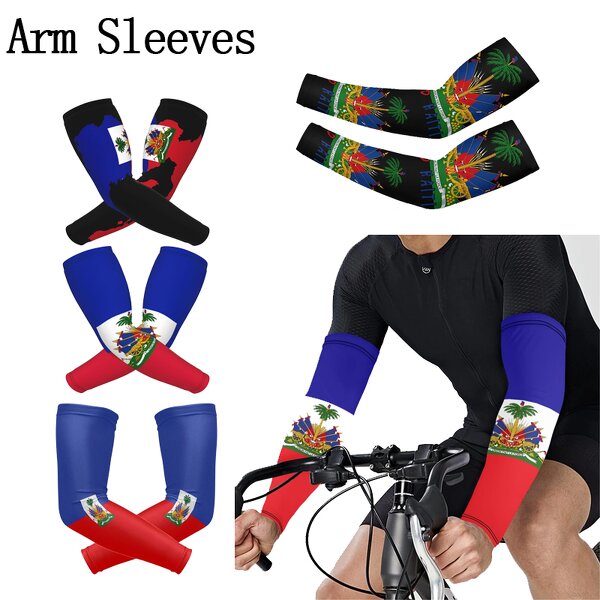 Sun Protection Arm Sleeves Factory - Haitian Flag Sport Fashionable Shield