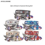 PU Belt Manufacturer - Diamond Shining Alloy Skull Buckle Cowboy Studded Strap
