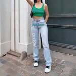 Women's Denim Jeans Manufacturer - Custom Logo High-Waisted Straight Leg Casual