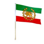 Iranian Lion Flag Manufacturer - Historic Persian Crown UV Printed Car Flag
